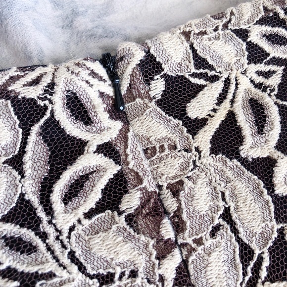 Boho, Sheek, Cream & Brown Lace, Mini Skirt, F21 - Picture 5 of 7